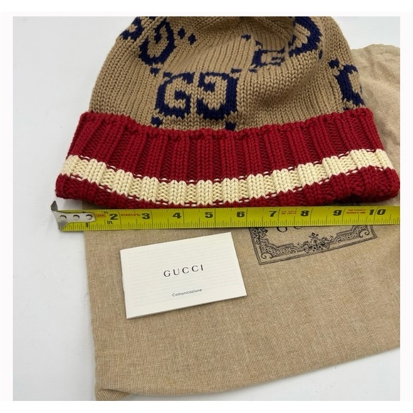 Gucci GG knit beanie hat size large fits like extra large made in Italy - Picture 4 of 5